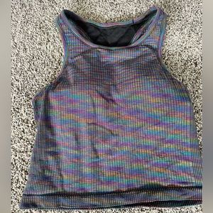 Lululemon ebb to street cropped razorback - Size 8 - rainbow multi